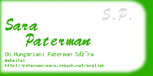 sara paterman business card